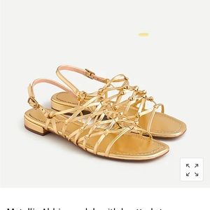 Brand new Metallic Abbie sandals with knotted straps